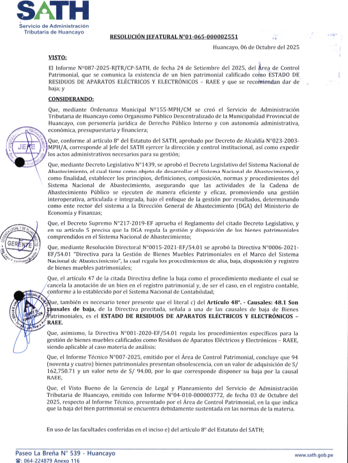 Resolucion Jefatural Resolucion Jefatural