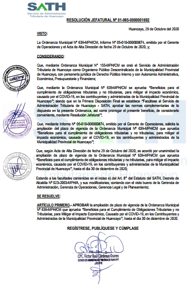 Resolución Jefatural Resolución jefatural